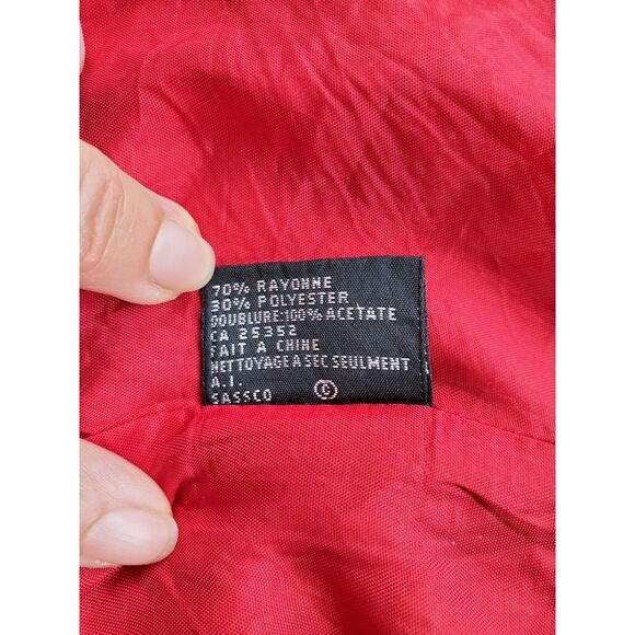 KASPER FOR A.S.L. Red Long Embroidered Jacket Dress Vintage 90s 14P GUC - Picture 5 of 13